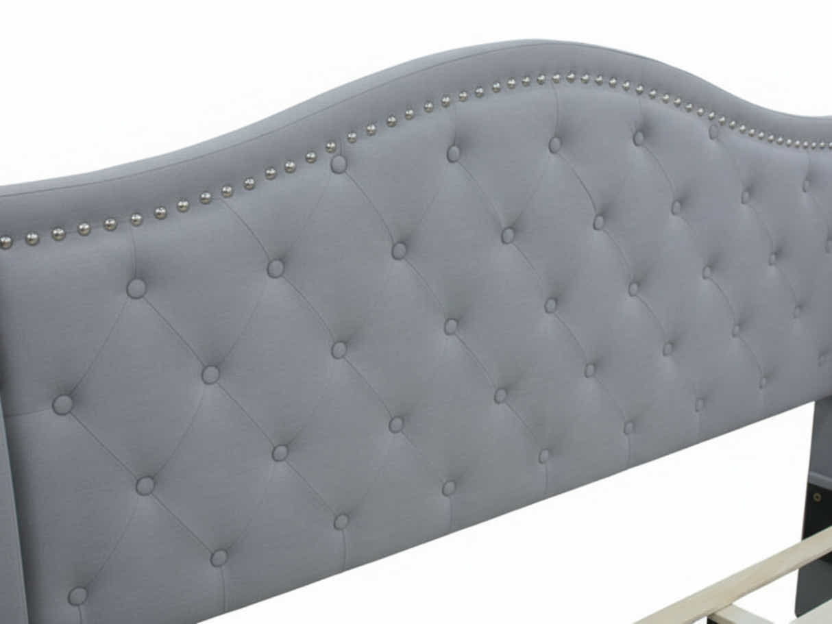 Lizina King Bedframe - Light Grey