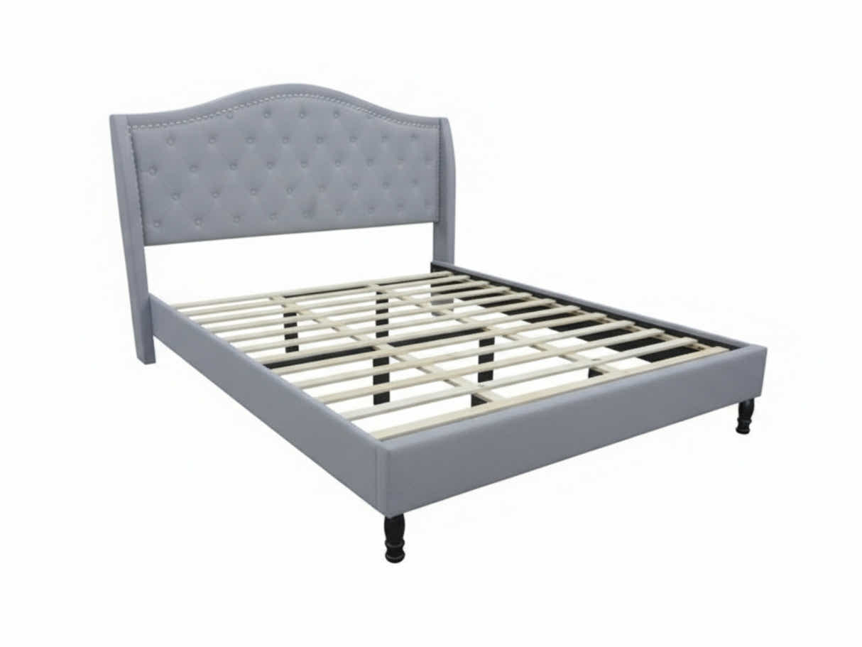 Lizina King Bedframe - Light Grey