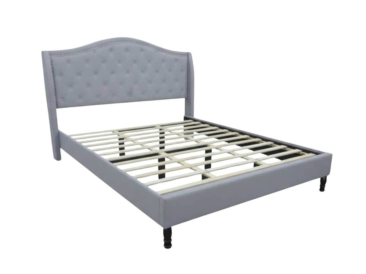 Lizina King Bedframe - Light Grey