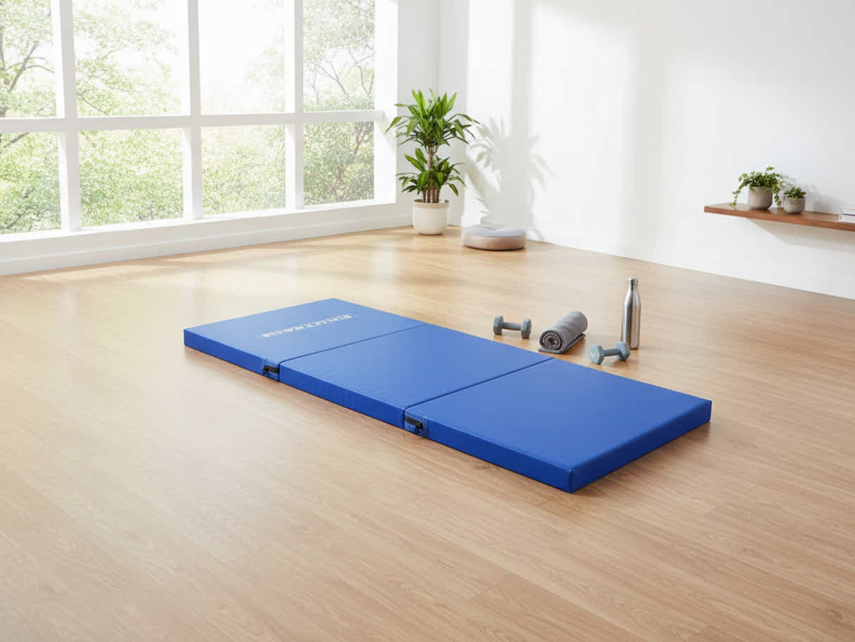 Folding Exercise Mat - Blue