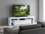 DS Glansig LED Entertainment Unit White - 190 cm