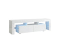 Glansig LED Entertainment Unit White - 190 cm