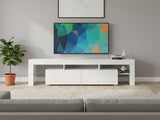 DS Glansig LED Entertainment Unit White - 190 cm