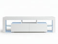Glansig LED Entertainment Unit White - 190 cm