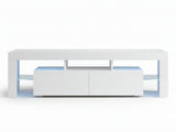 DS Glansig LED Entertainment Unit White - 190 cm