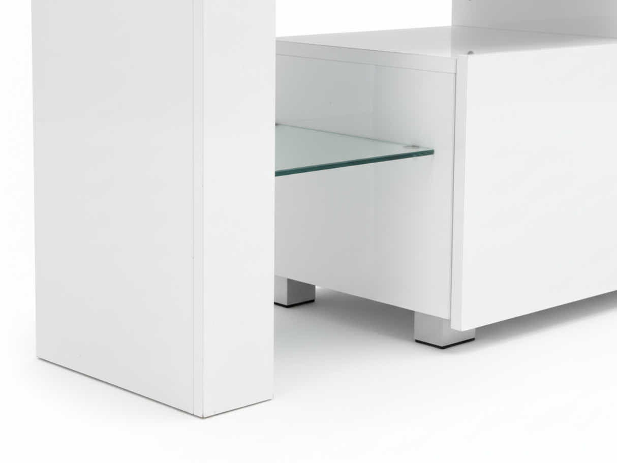 DS Glansig LED Entertainment Unit White - 190 cm