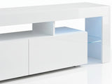 DS Glansig LED Entertainment Unit White - 190 cm