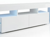 DS Glansig LED Entertainment Unit White - 190 cm