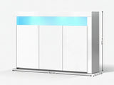 Glansig White 3-Door Buffet with LED Light - 152 cm