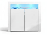 Glansig White 2-Door Buffet with LED Light - 107 cm