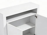 Glansig White 2-Door Buffet with LED Light - 107 cm