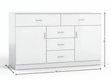 Glansig White Buffet Table - 150 cm