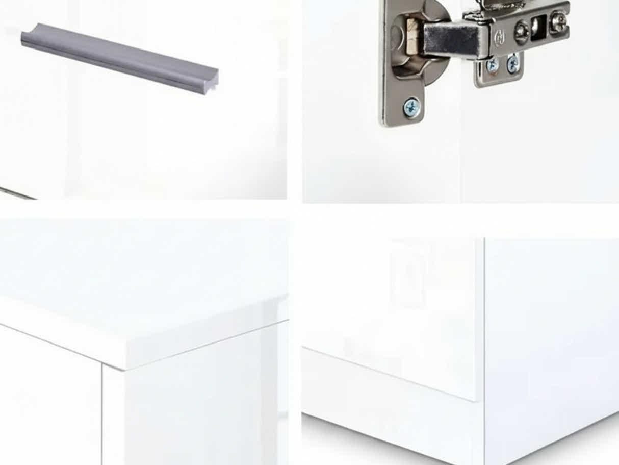 Glansig White Buffet Table - 150 cm
