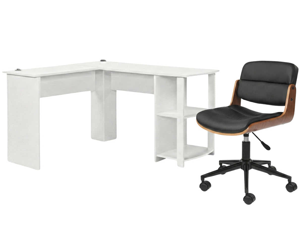 Korr Corner Office Desk & Rocket Wooden Executive Office Chair