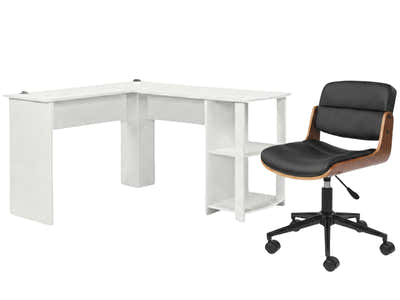 Korr Corner Office Desk & Rocket Wooden Executive Office Chair