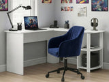 Korr Corner Office Desk & Lilac Office Chair Velvet Blue