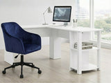 Korr Corner Office Desk & Lilac Office Chair Velvet Blue