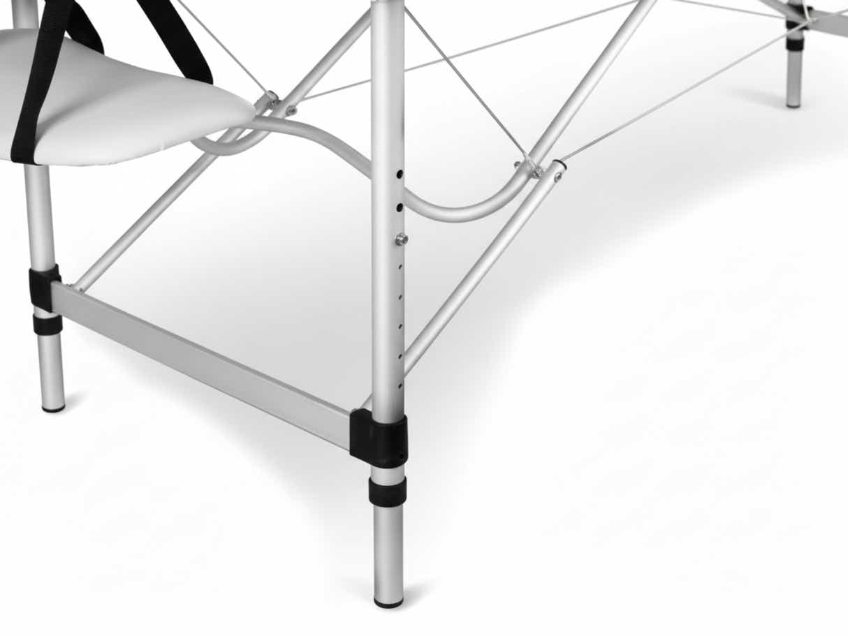 3-Fold Portable Aluminum Massage Table - White