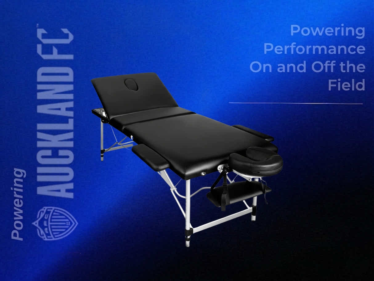 3-Fold Portable Aluminum Massage Table - Black