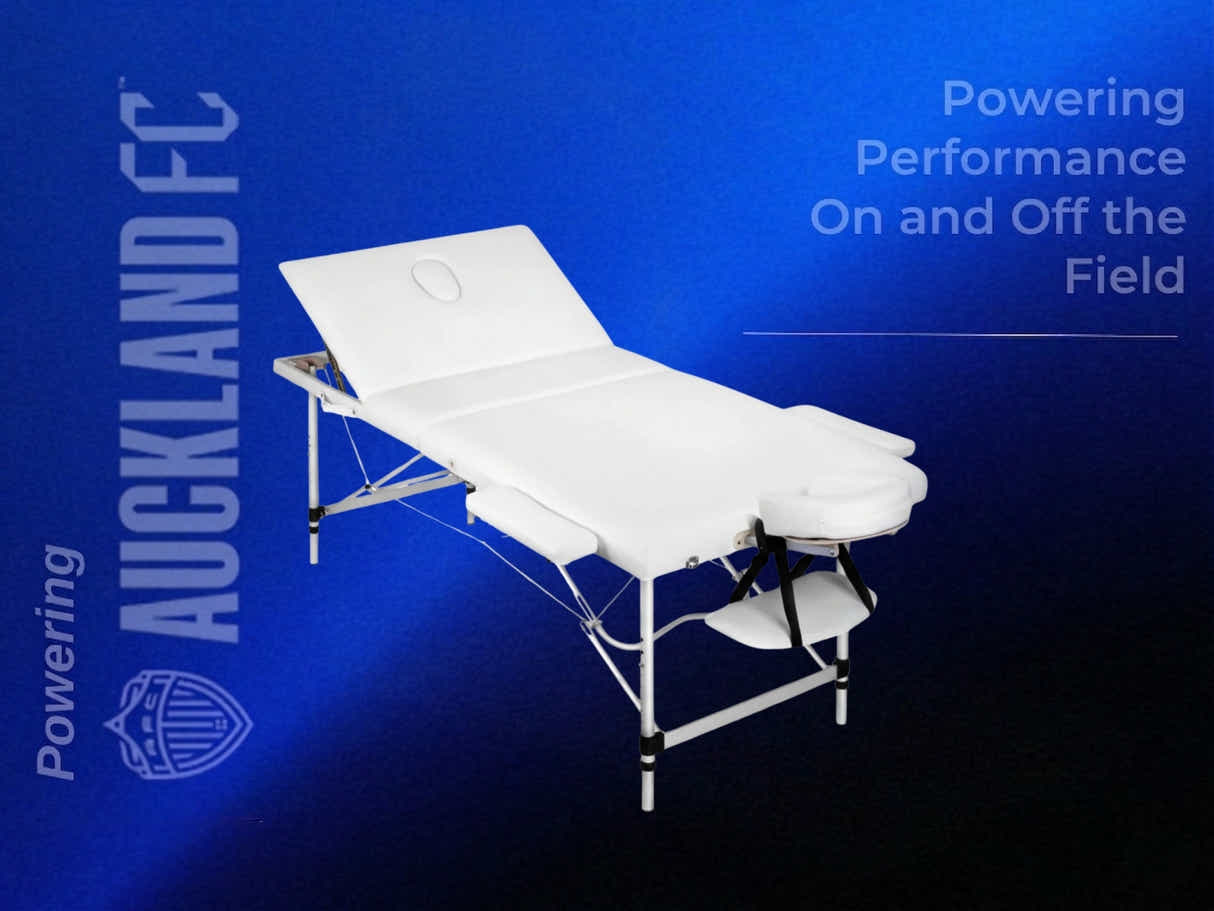 3-Fold Portable Aluminum Massage Table - White