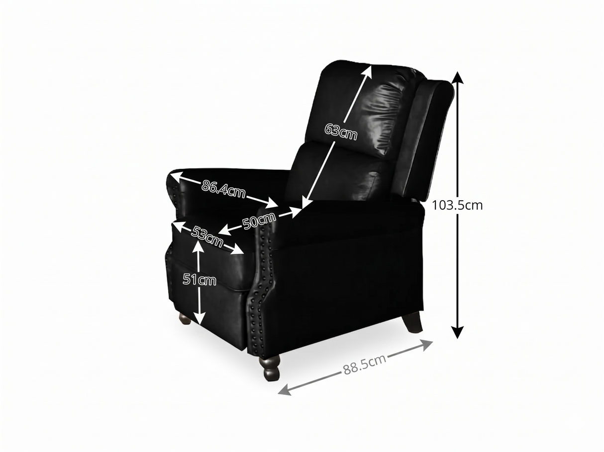 Nilsson PU Leather Recliner Chair - Black