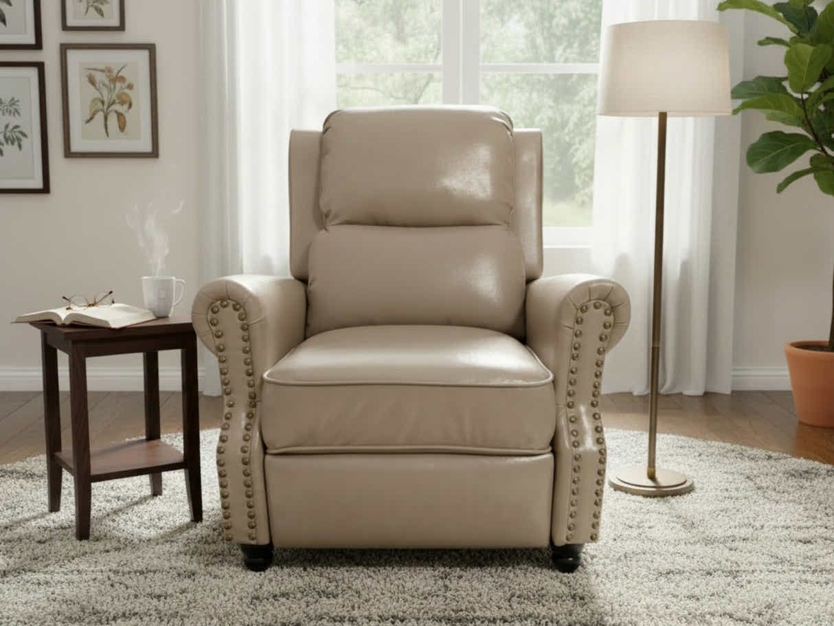 Nilsson PU Leather Recliner Chair - Khaki