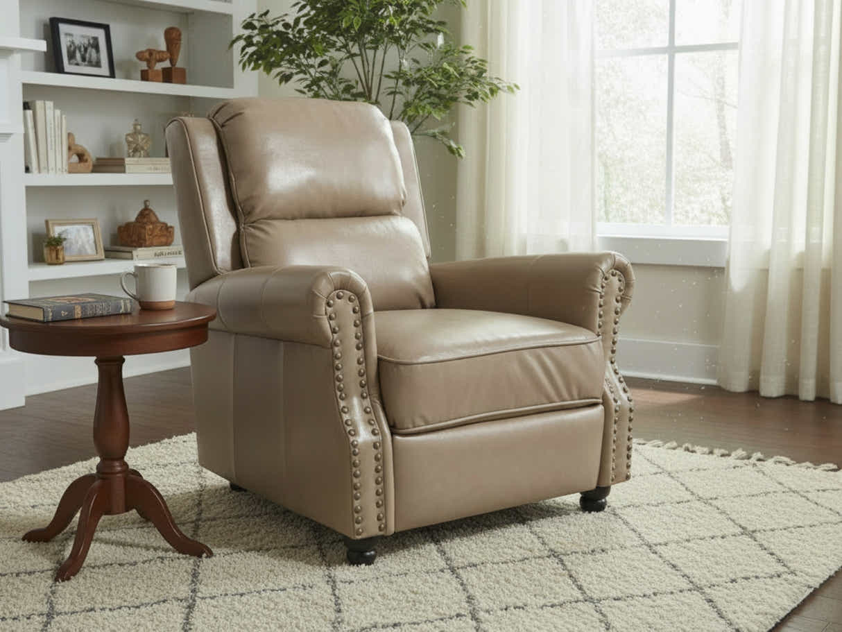 Nilsson PU Leather Recliner Chair - Khaki