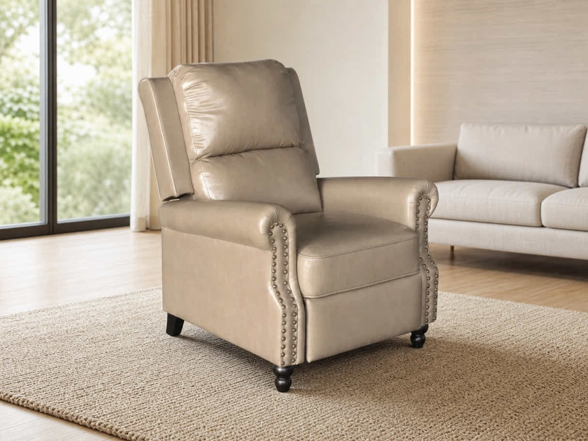 Nilsson PU Leather Recliner Chair - Khaki