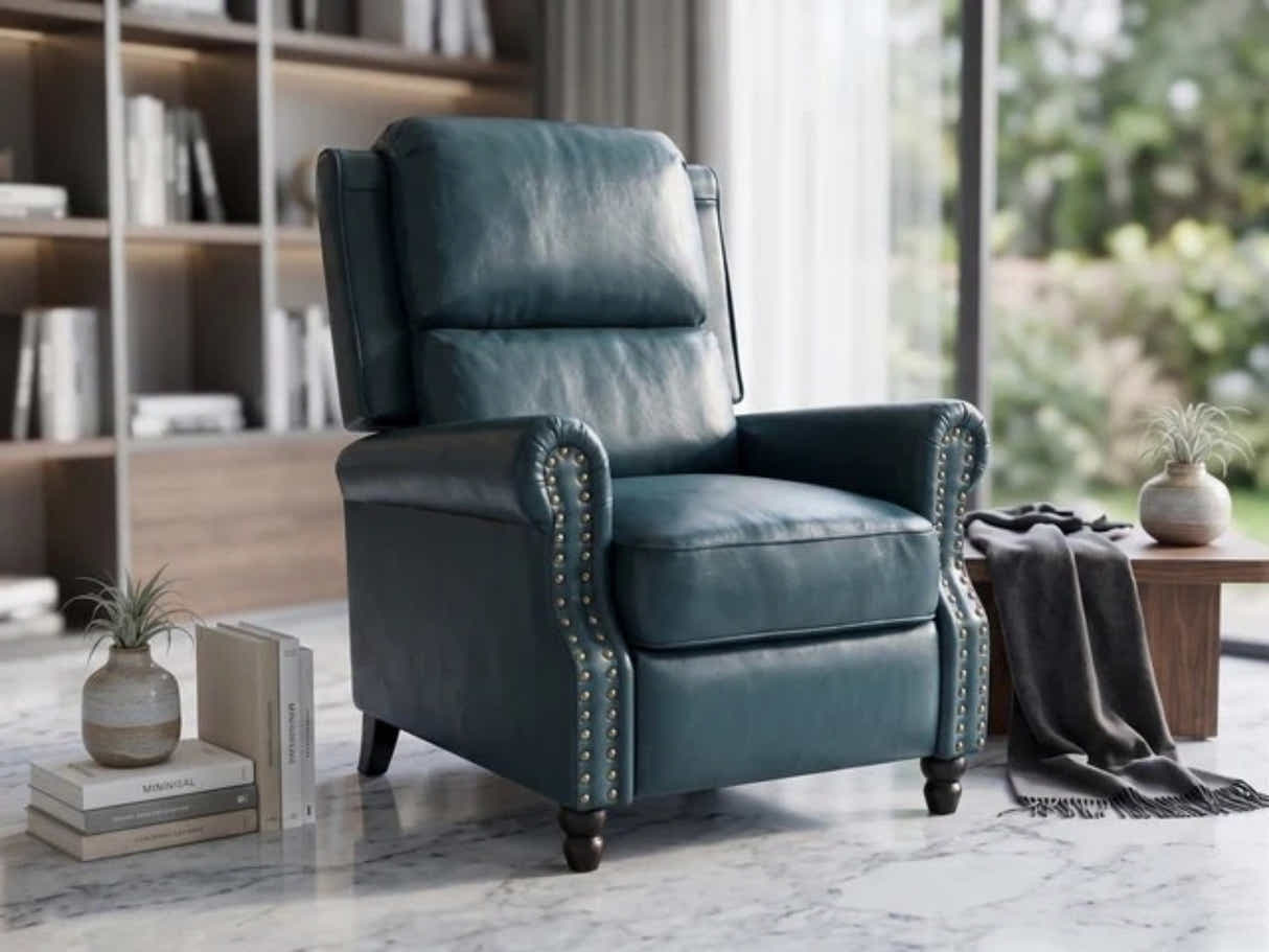 Nilsson PU Leather Recliner Chair - Blue