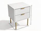 2-Drawer Bedside Table White