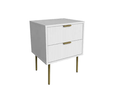 2-Drawer Bedside Table White