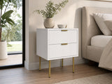 2-Drawer Bedside Table White