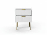 2-Drawer Bedside Table White