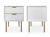 2-Drawer Bedside Table White