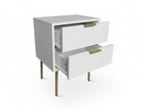 2-Drawer Bedside Table White