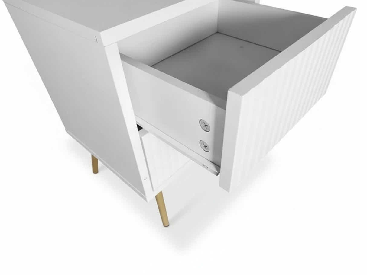 2-Drawer Bedside Table White