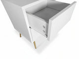 2-Drawer Bedside Table White