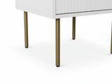 2-Drawer Bedside Table White