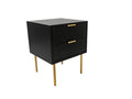 2-Drawer Bedside Table Black