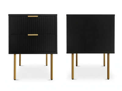 2-Drawer Bedside Table Black