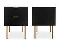 2-Drawer Bedside Table Black