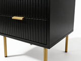 2-Drawer Bedside Table Black