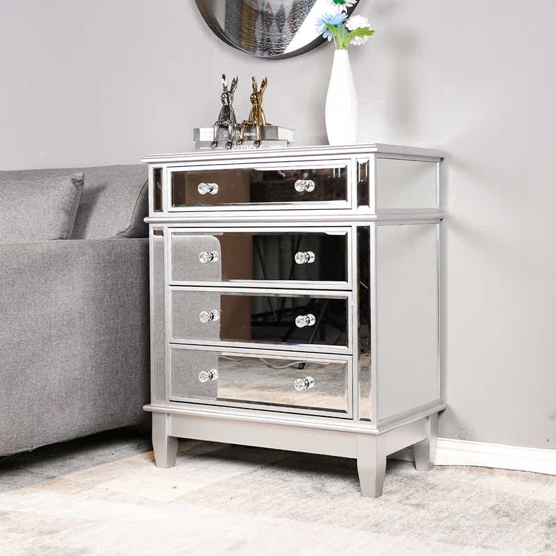 Mirrored 4-Drawer Chest