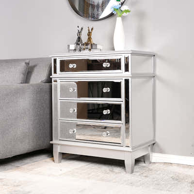 Mirrored 4-Drawer Chest