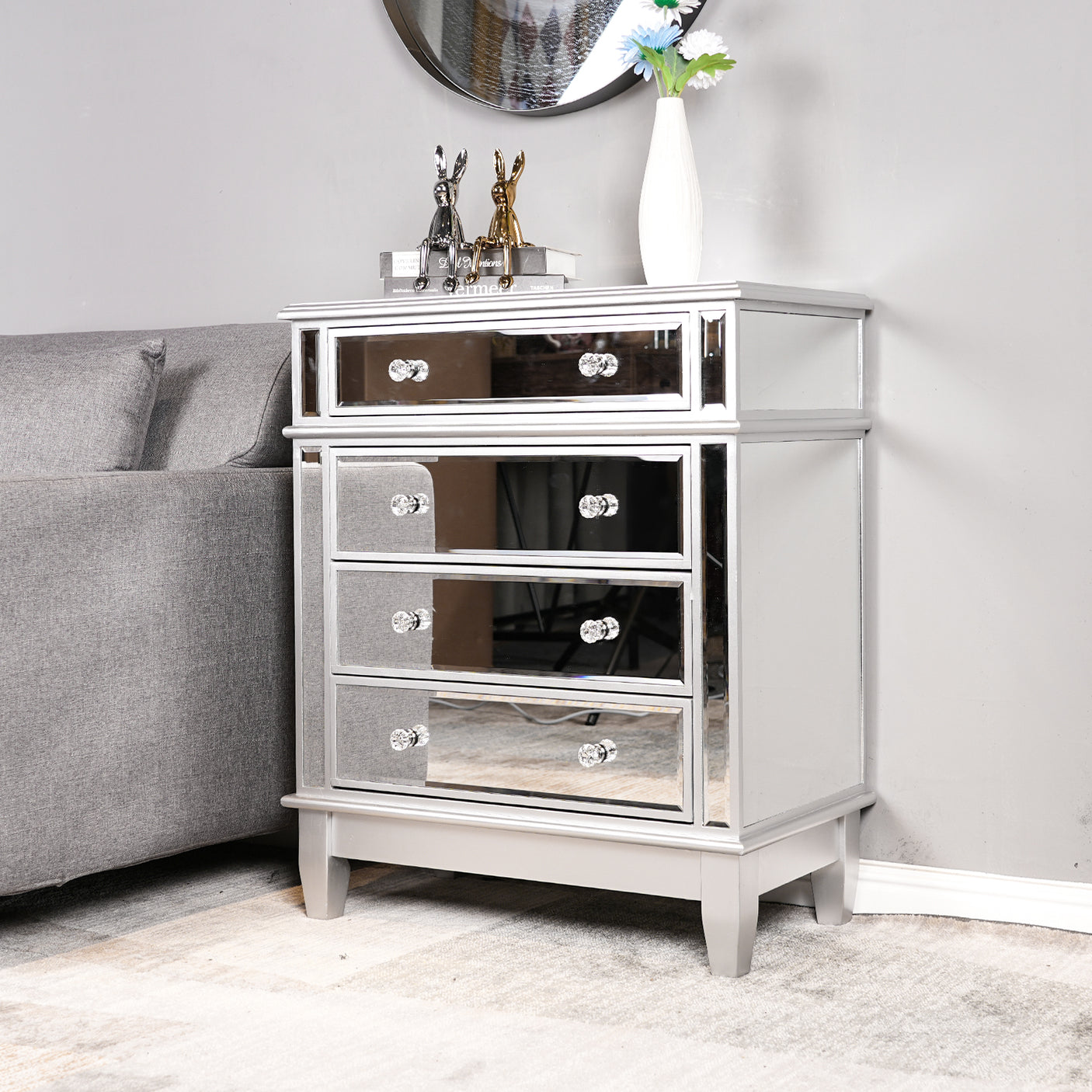 Mirrored Chest 4 Drawer