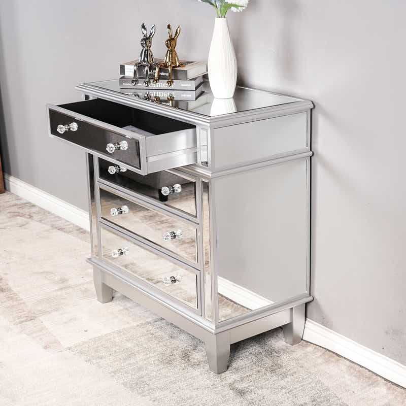 Mirrored 4-Drawer Chest