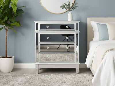 Mirrored 4-Drawer Chest