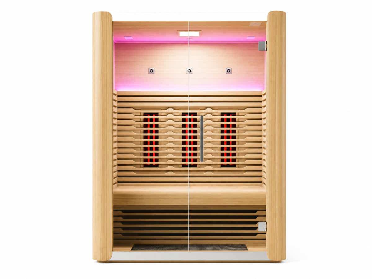 3 Person Low EMF Far Infrared With Red Light Tube Full spectrum Sauna