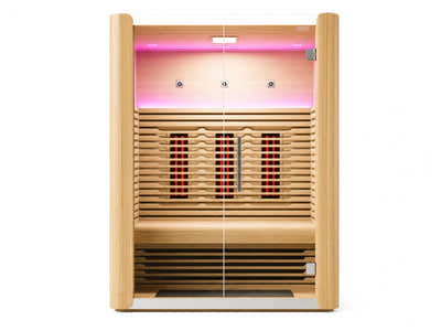 3 Person Low EMF Far Infrared With Red Light Tube Full spectrum Sauna
