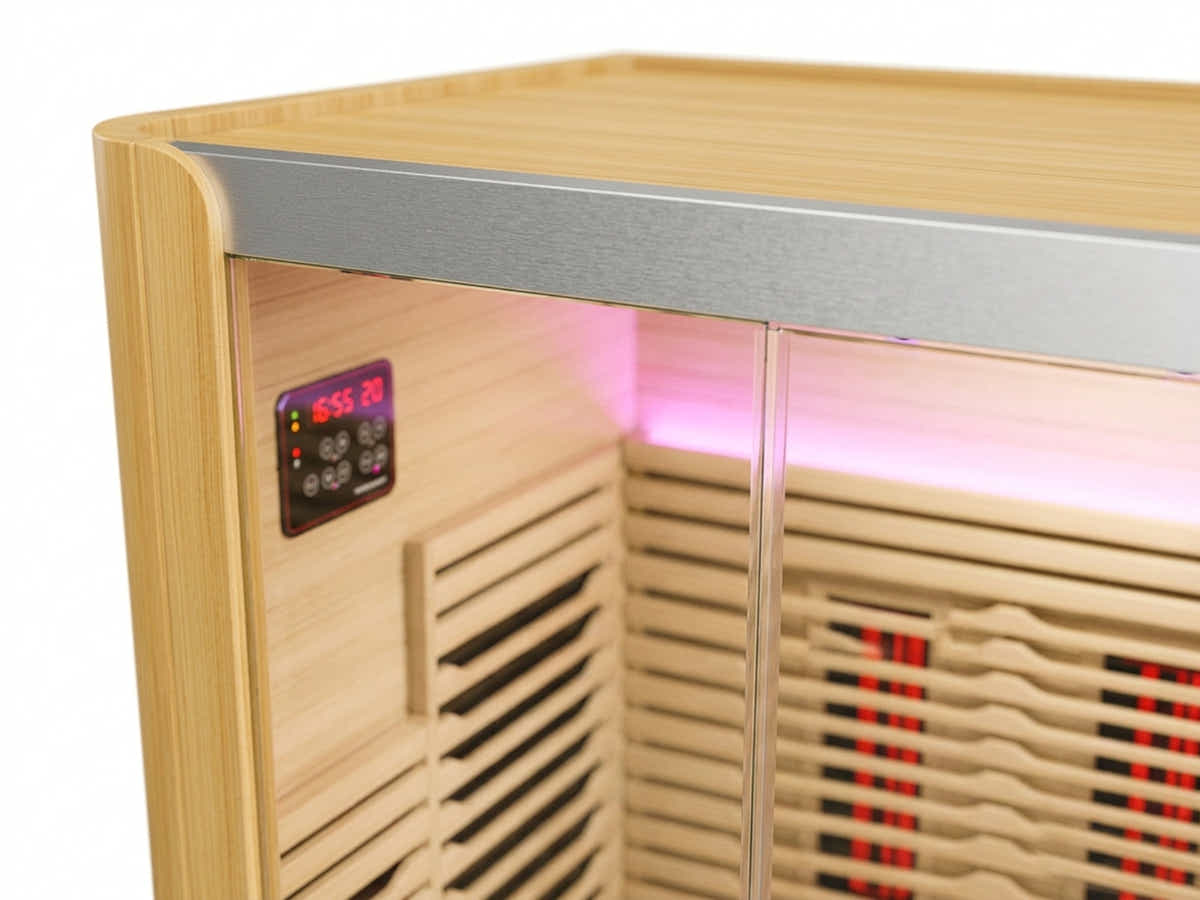 3 Person Low EMF Far Infrared With Red Light Tube Full spectrum Sauna